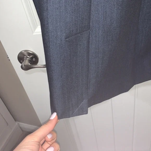 NWT Calvin Klein Navy jean shift dress with Gold double zipper - Picture 7 of 8